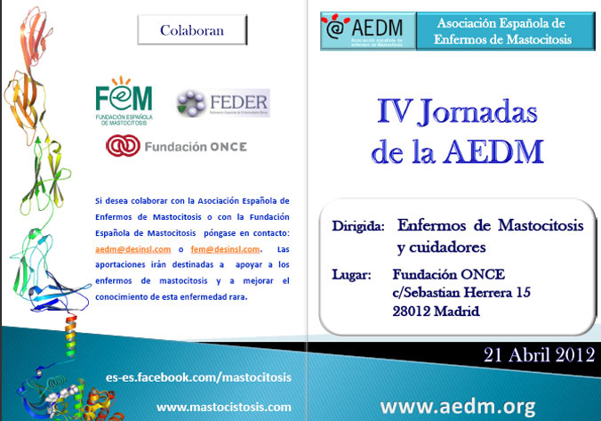 AEDM - IV Jornadas para enfermos de mastocitosis y cuidadores